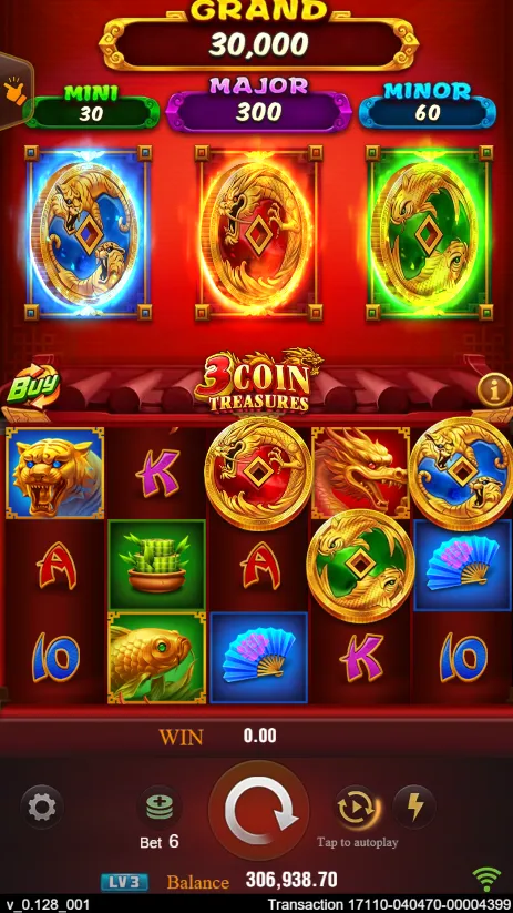 3 Coin Treasures game interface screenshot 2