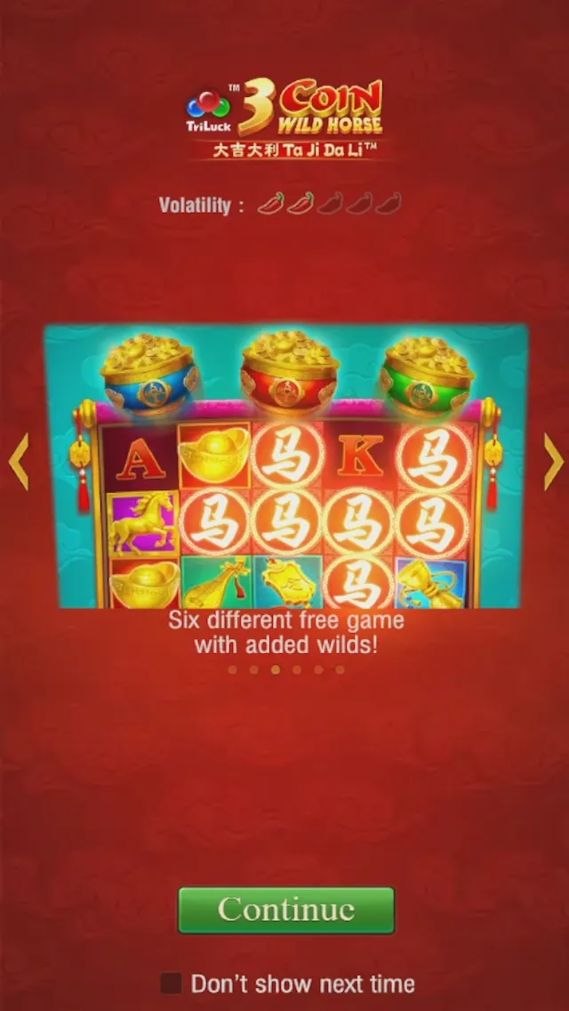 3 Coin Wild Horse game interface screenshot 2