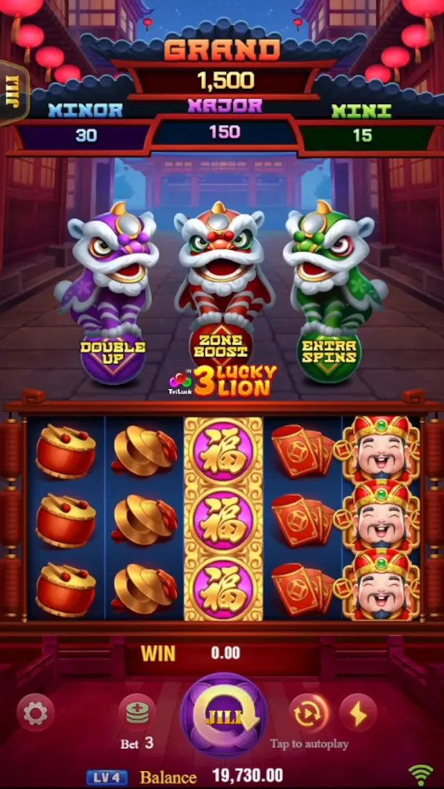 3 LUCKY LION game interface screenshot 3