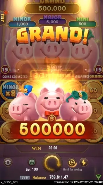 3 Lucky Piggy game interface screenshot 5