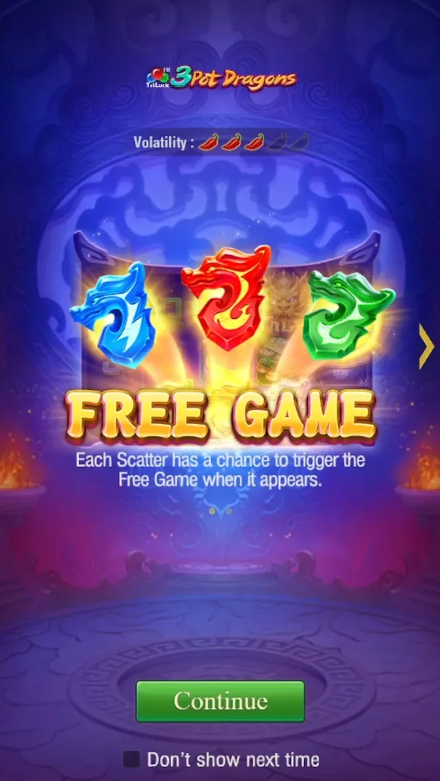 3 Pot Dragons game interface screenshot 1