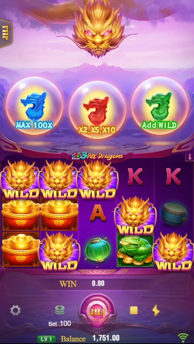 3 Pot Dragons game interface screenshot 3