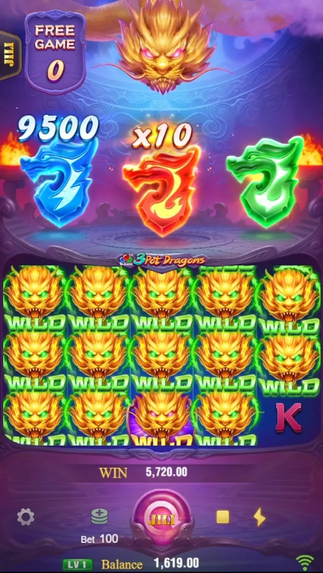 3 Pot Dragons game interface screenshot 4