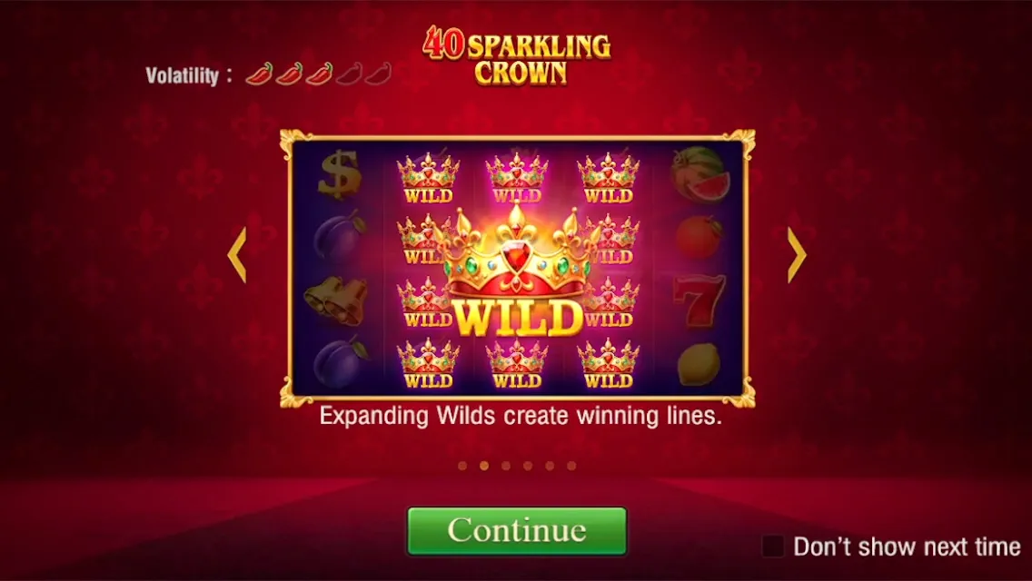 40 Sparkling Crown game interface screenshot 1