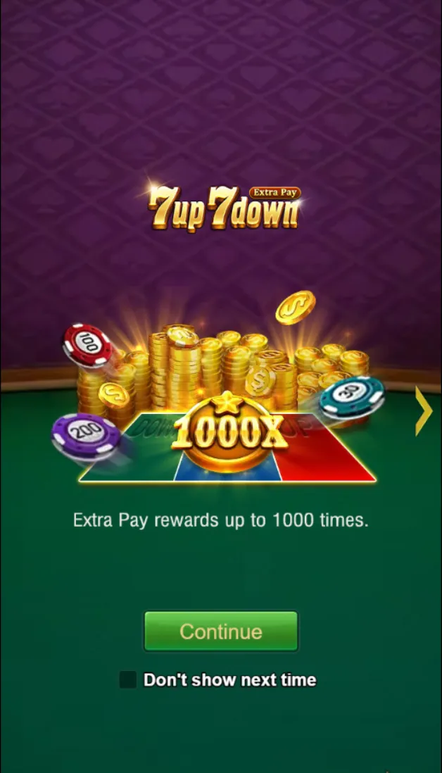 7 up 7 down game interface screenshot 1