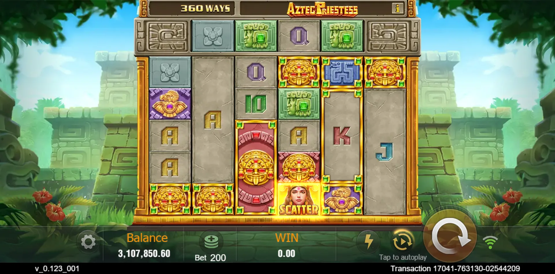 Aztec Priestess game interface screenshot 4