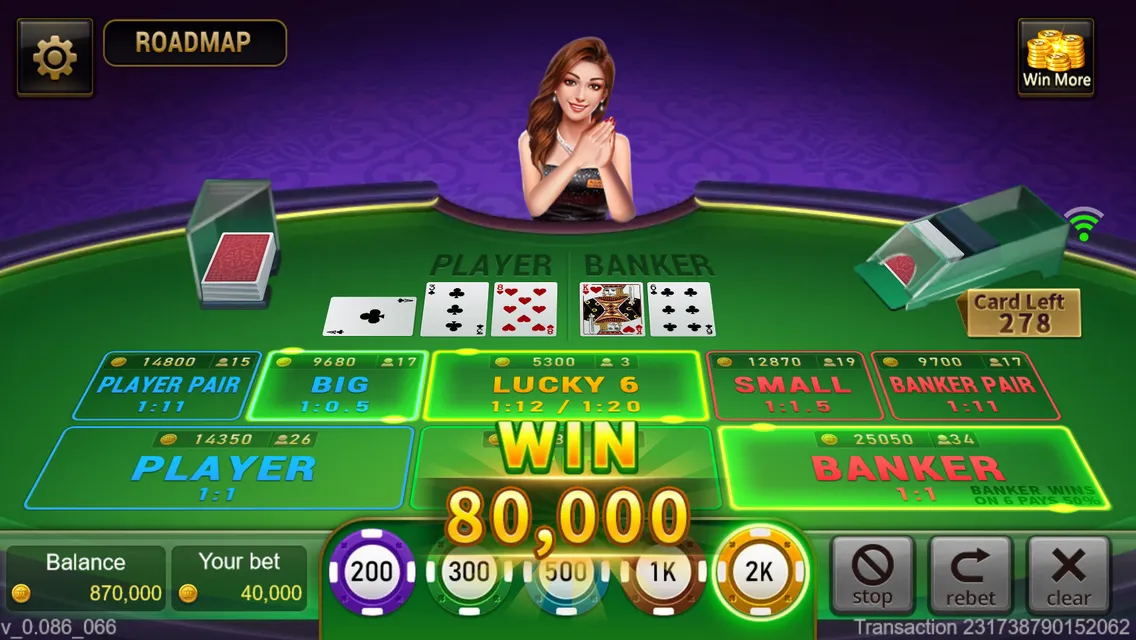 Baccarat game interface screenshot 4