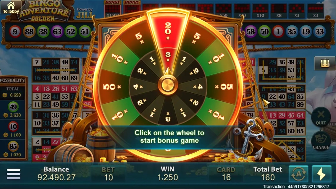 BINGO ADVENTURE game interface screenshot 3
