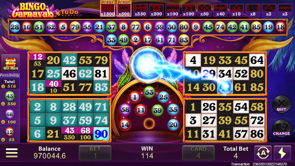 Bingo Carnaval game interface screenshot 4