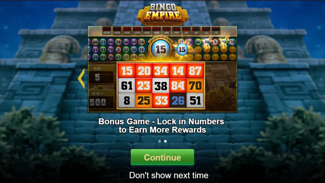 Bingo Empire game interface screenshot 2