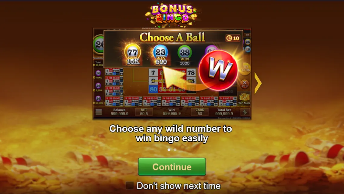 Bonus Bingo game interface screenshot 1
