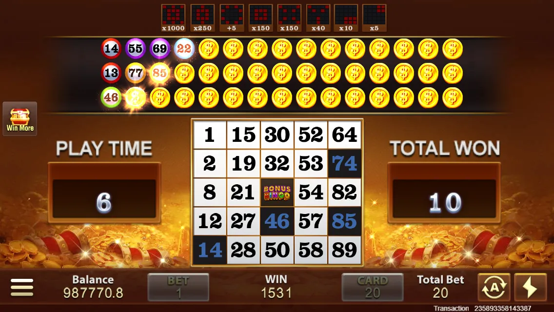 Bonus Bingo game interface screenshot 5