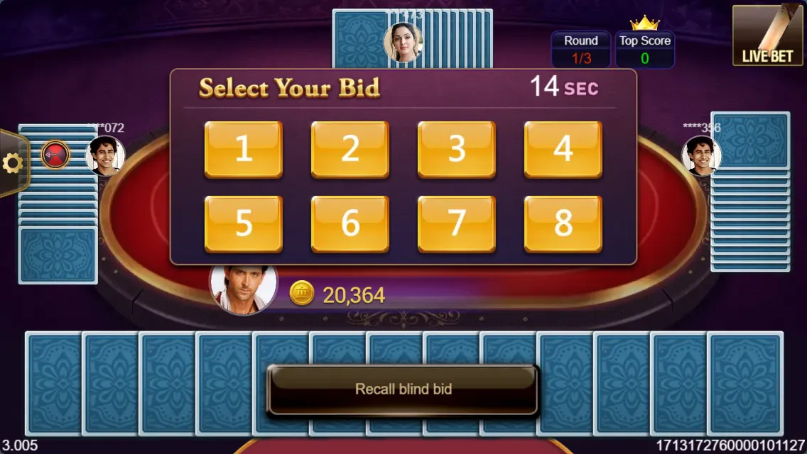 Callbreak game interface screenshot 2