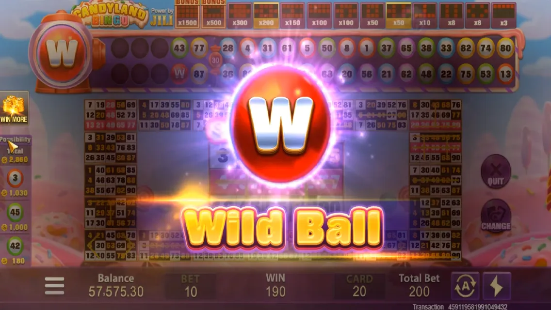 Candyland Bingo game interface screenshot 3