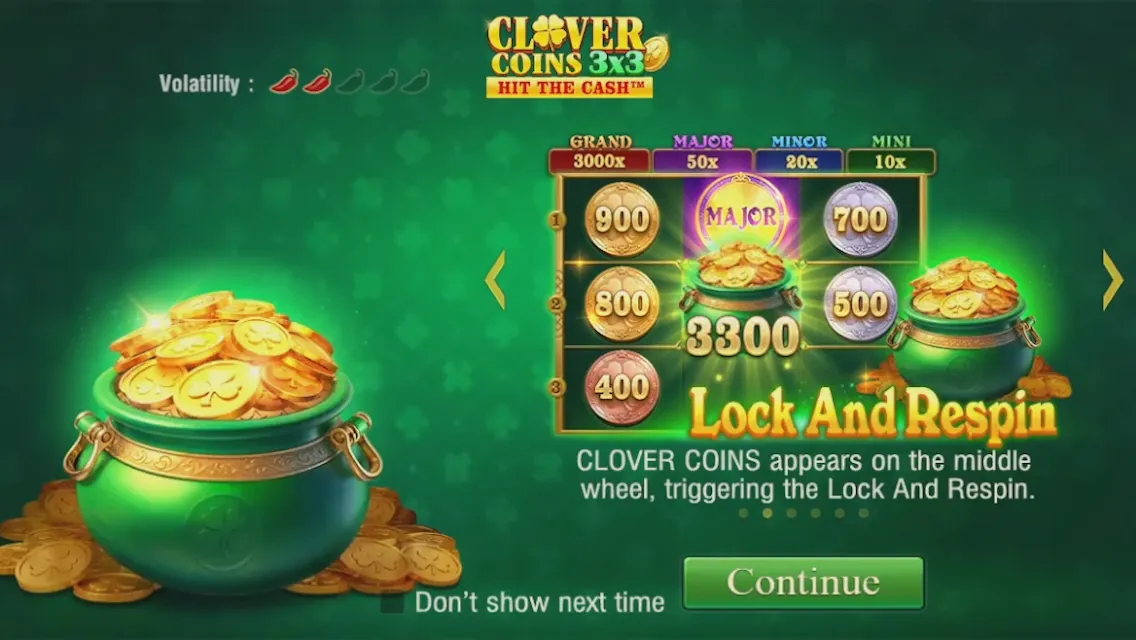 Clover Coins 3x3 game interface screenshot 1