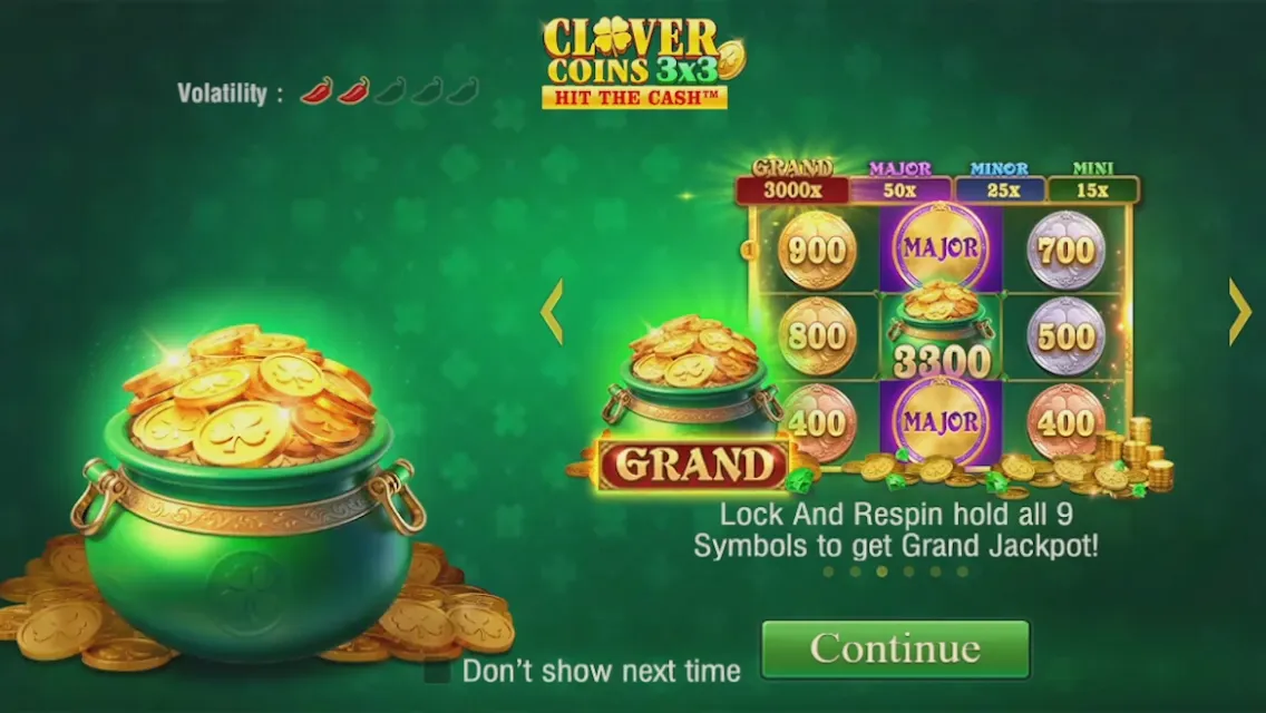Clover Coins 3x3 game interface screenshot 2