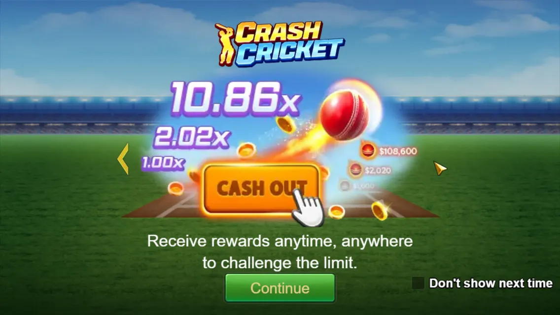Crash Cricket game interface screenshot 1