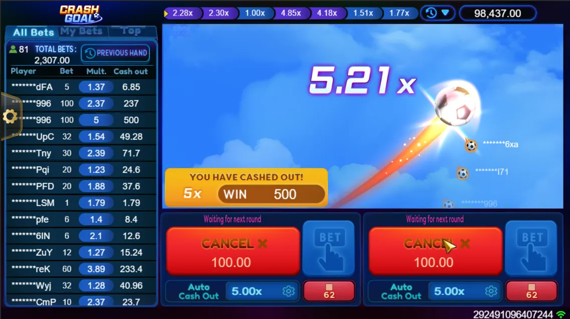 Crash Goal game interface screenshot 3