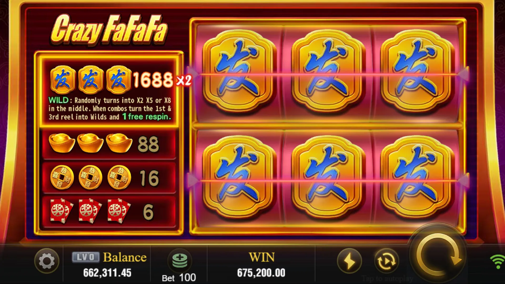 Crazy FaFaFa game interface screenshot 5