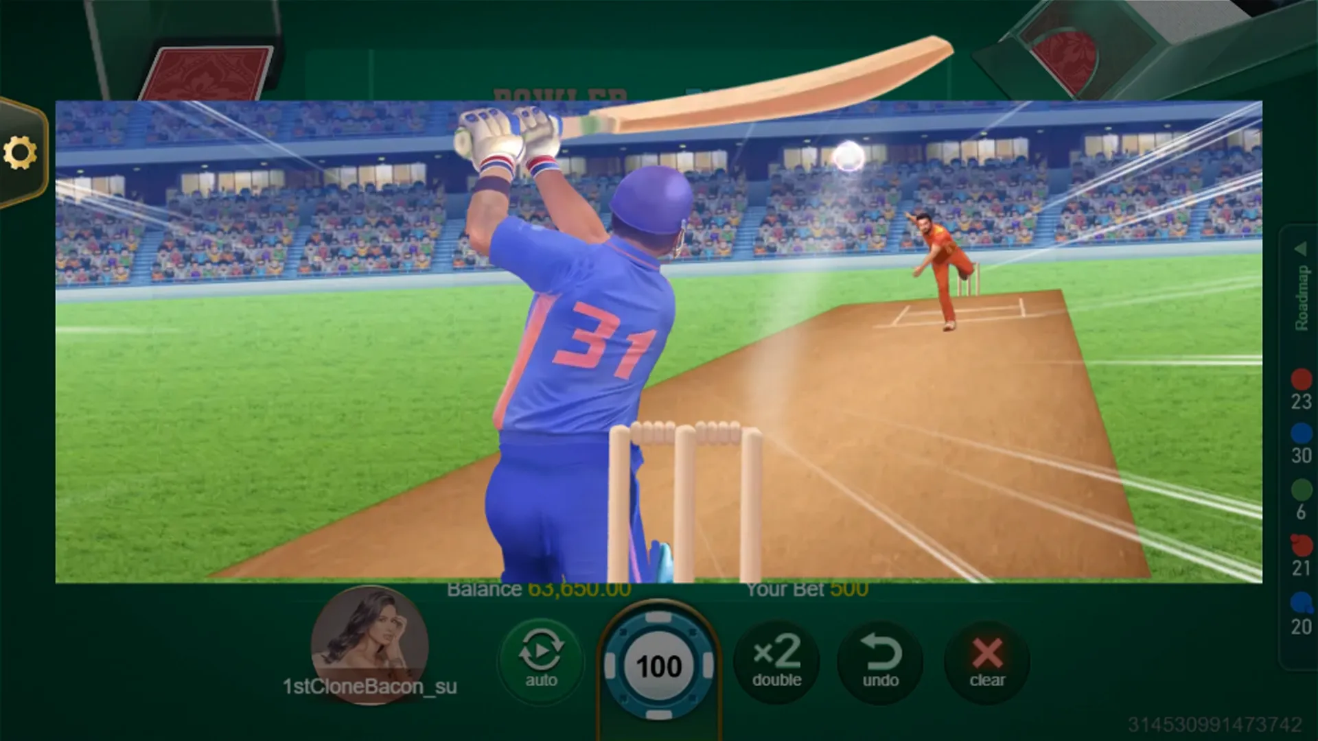 Cricket War game interface screenshot 3