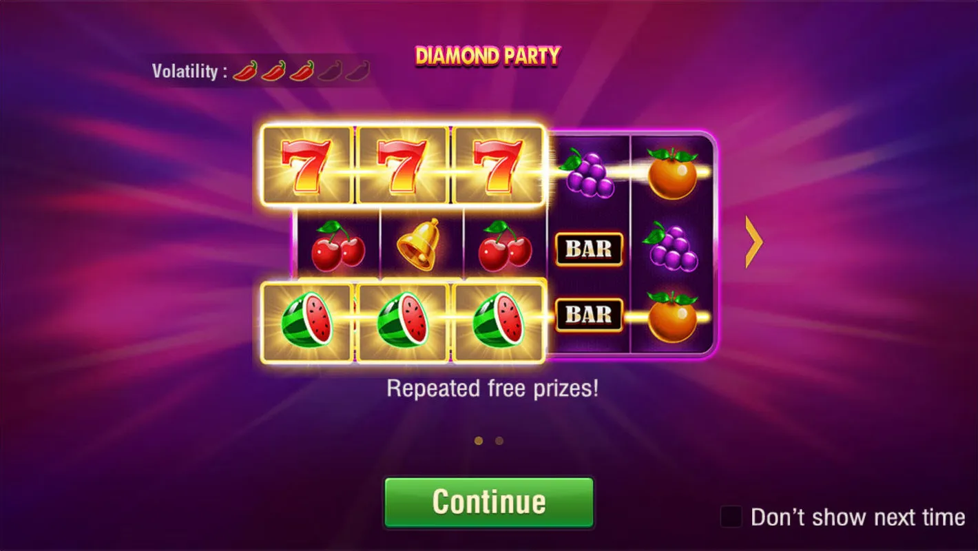 DIAMOND PARTY game interface screenshot 1