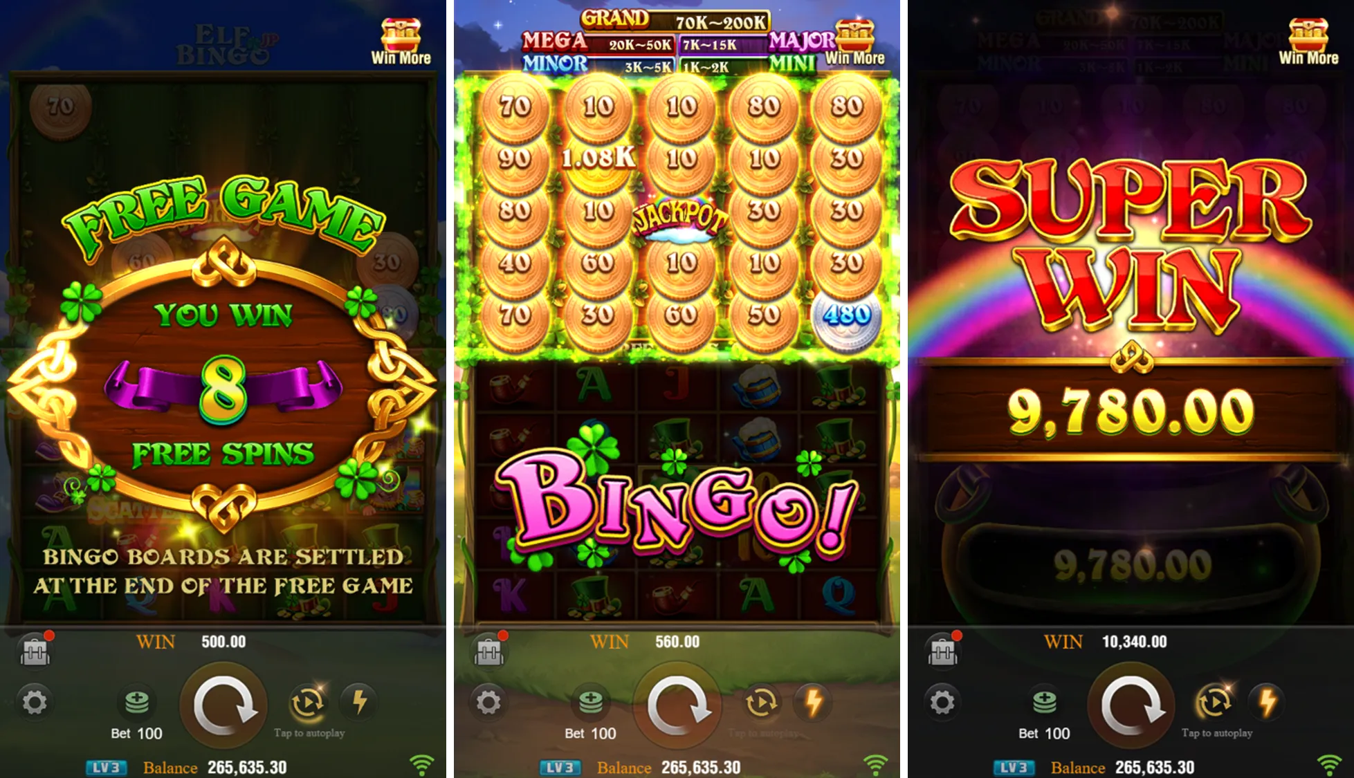 Elf Bingo game interface screenshot 3