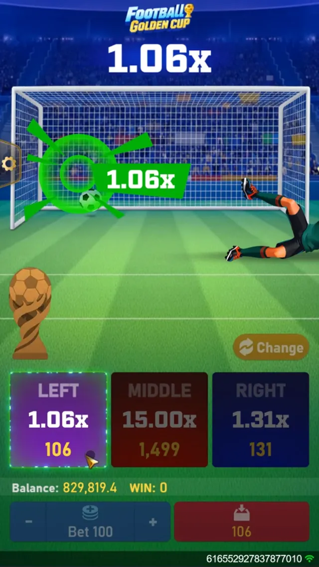 Football Golden Cup game interface screenshot 2
