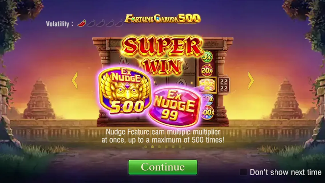 Fortune Garuda 500 game interface screenshot 1