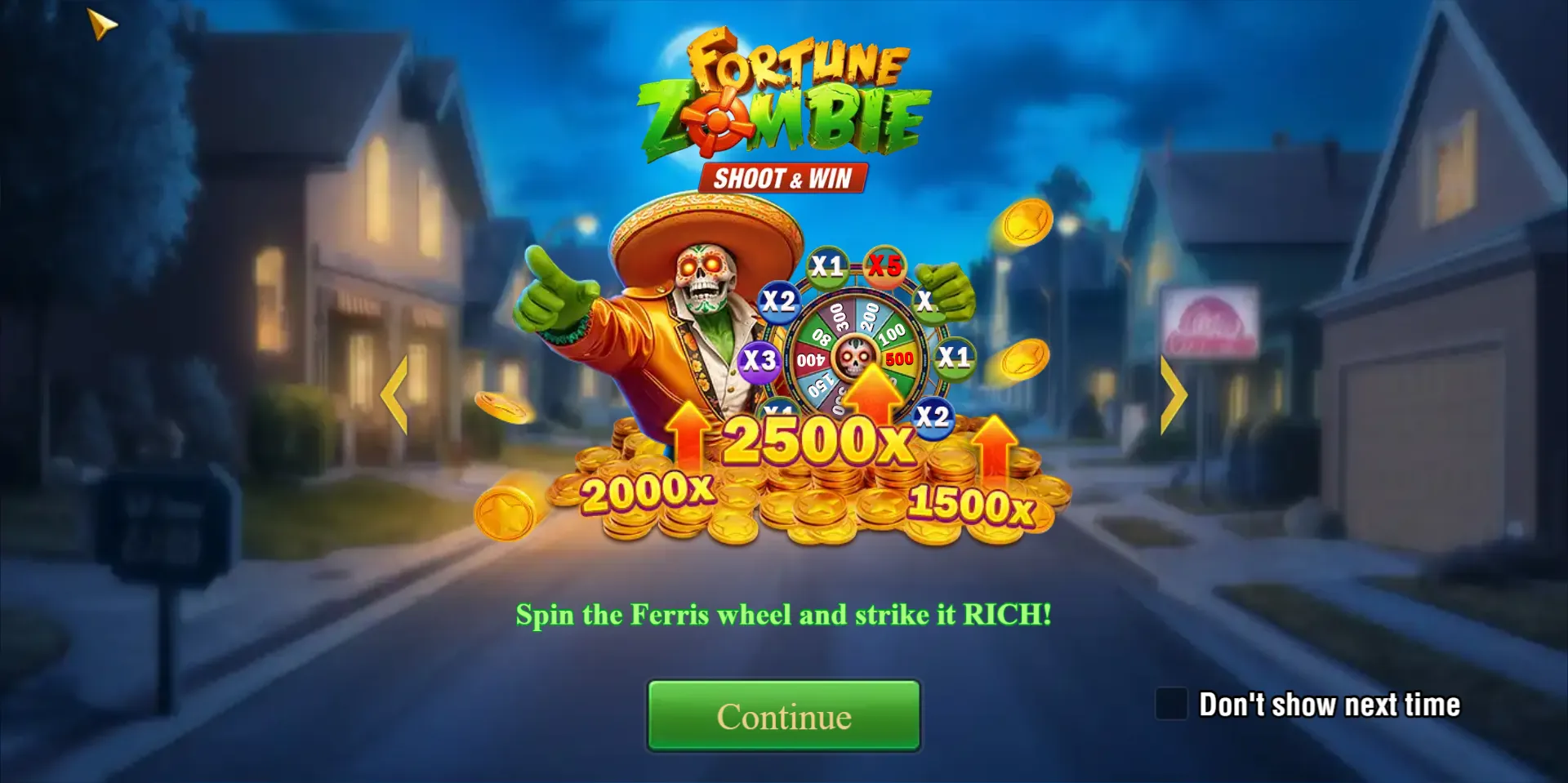 FORTUNE ZOMBIE game interface screenshot 2