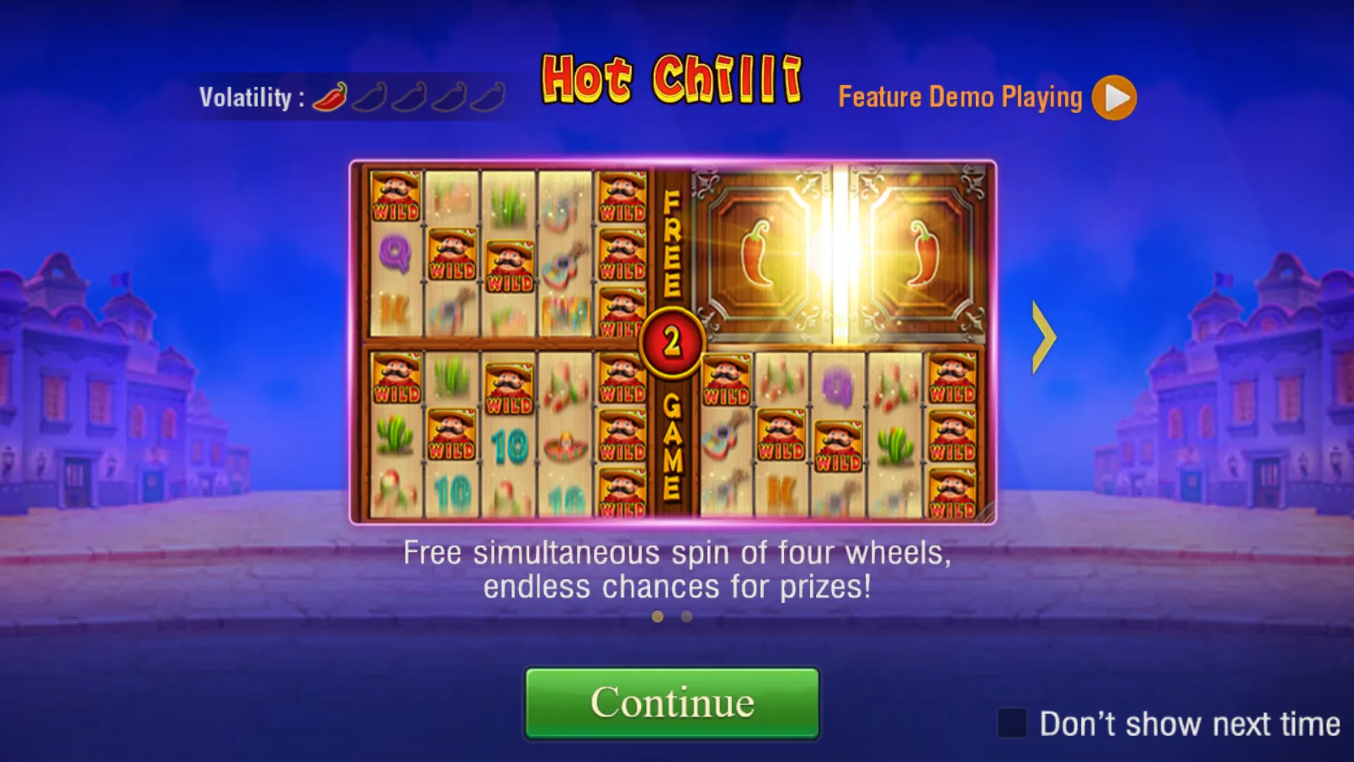 Hot Chilli game interface screenshot 1