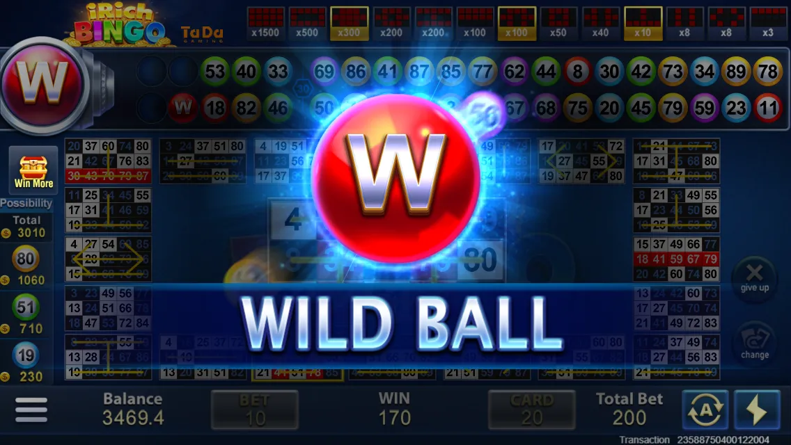 iRich Bingo game interface screenshot 4
