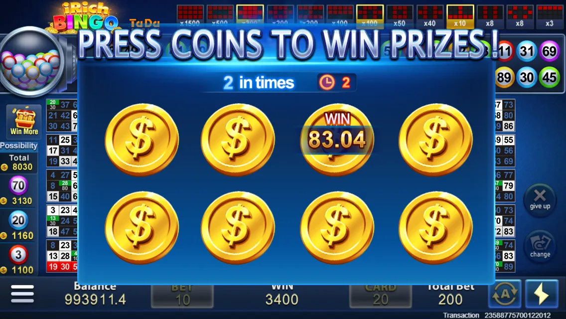 iRich Bingo game interface screenshot 5