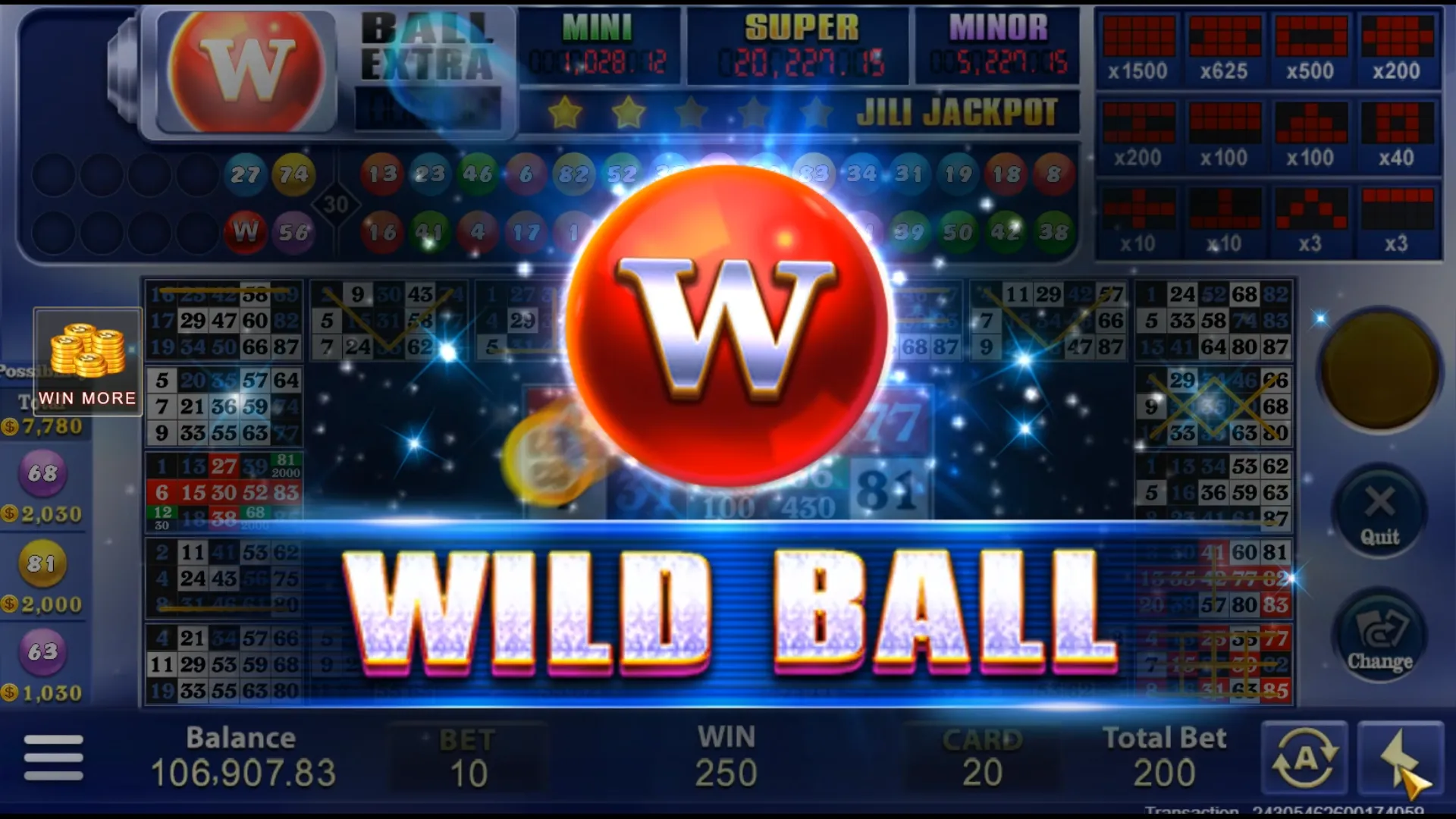 Jackpot Bingo game interface screenshot 3
