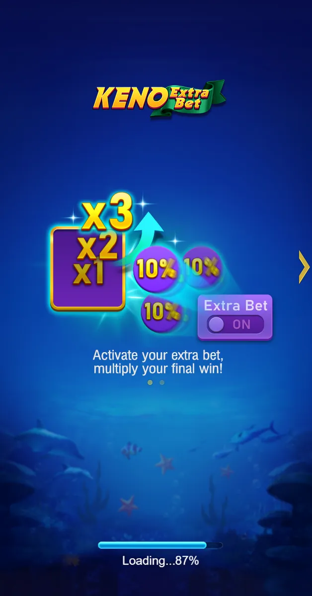 Keno Extra Bet game interface screenshot 1