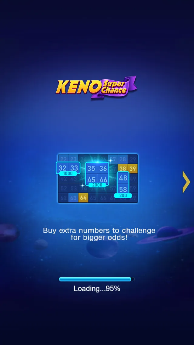 Keno Super Chance game interface screenshot 1