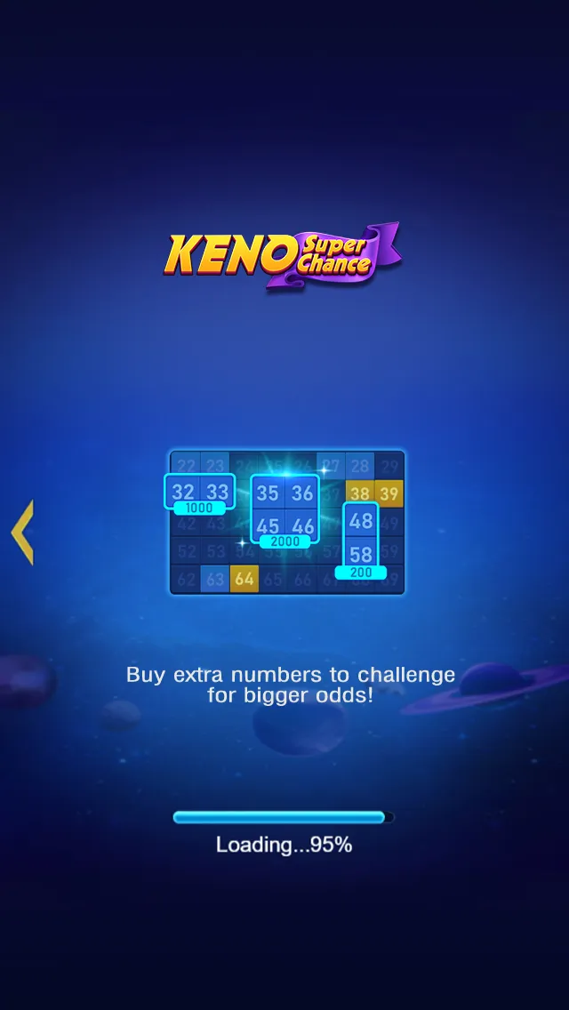Keno Super Chance game interface screenshot 2