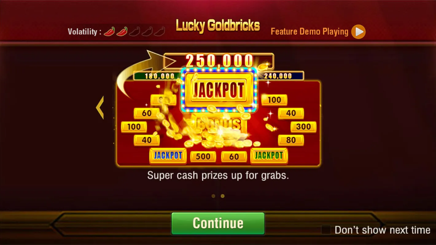 Lucky Goldbricks game interface screenshot 2