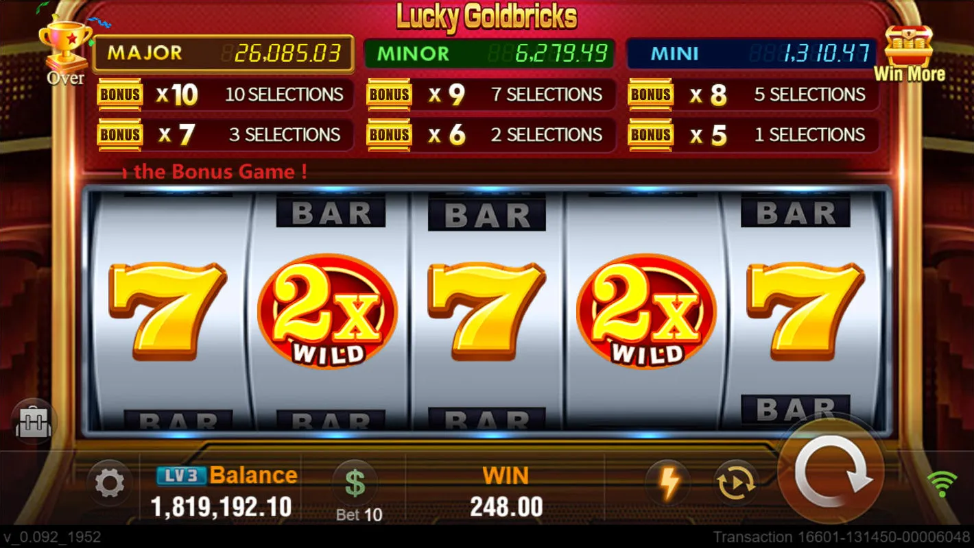 Lucky Goldbricks game interface screenshot 3