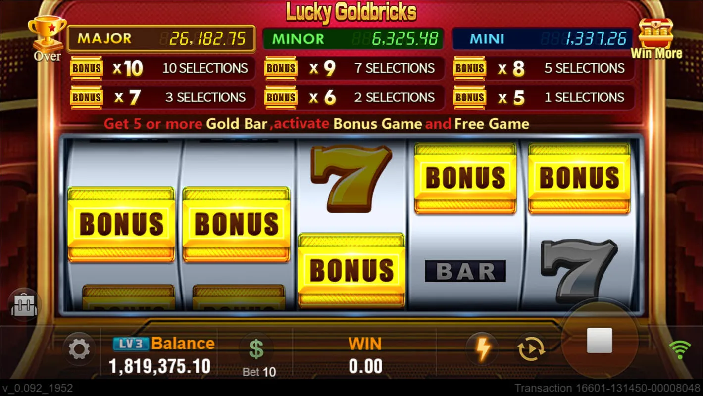 Lucky Goldbricks game interface screenshot 4