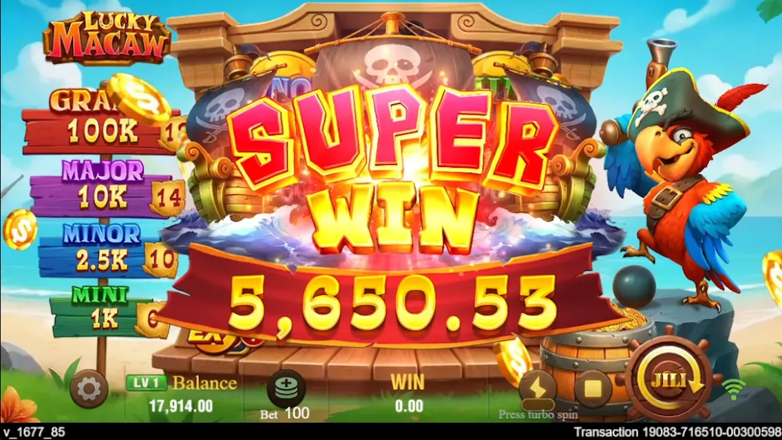 Lucky Macaw game interface screenshot 5