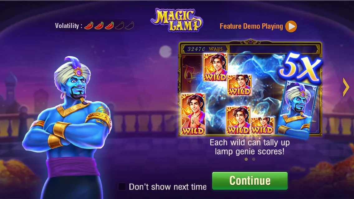 Magic Lamp game interface screenshot 1