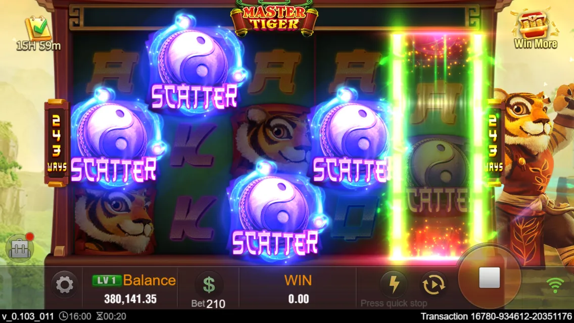 Master Tiger game interface screenshot 5
