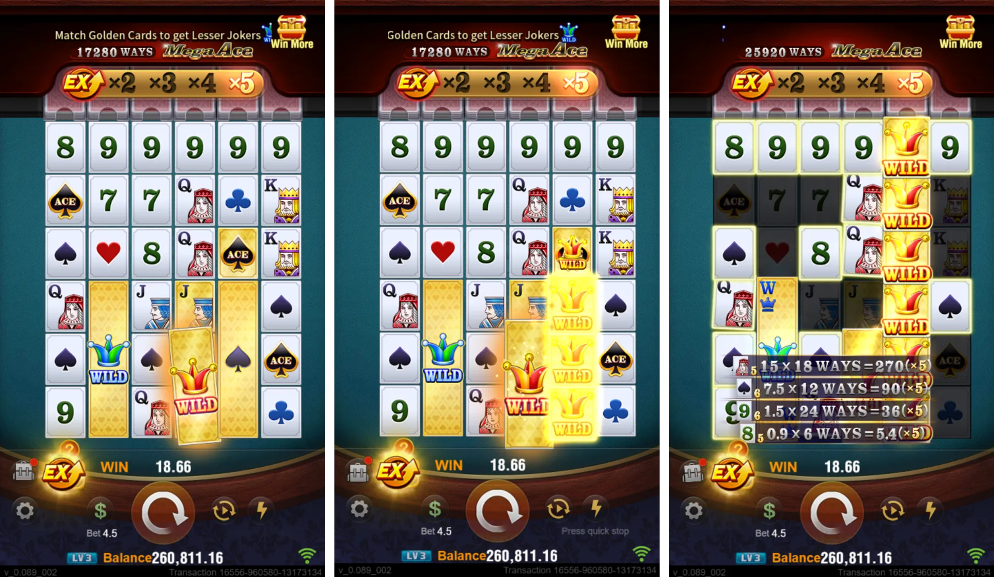 Mega Ace game interface screenshot 2