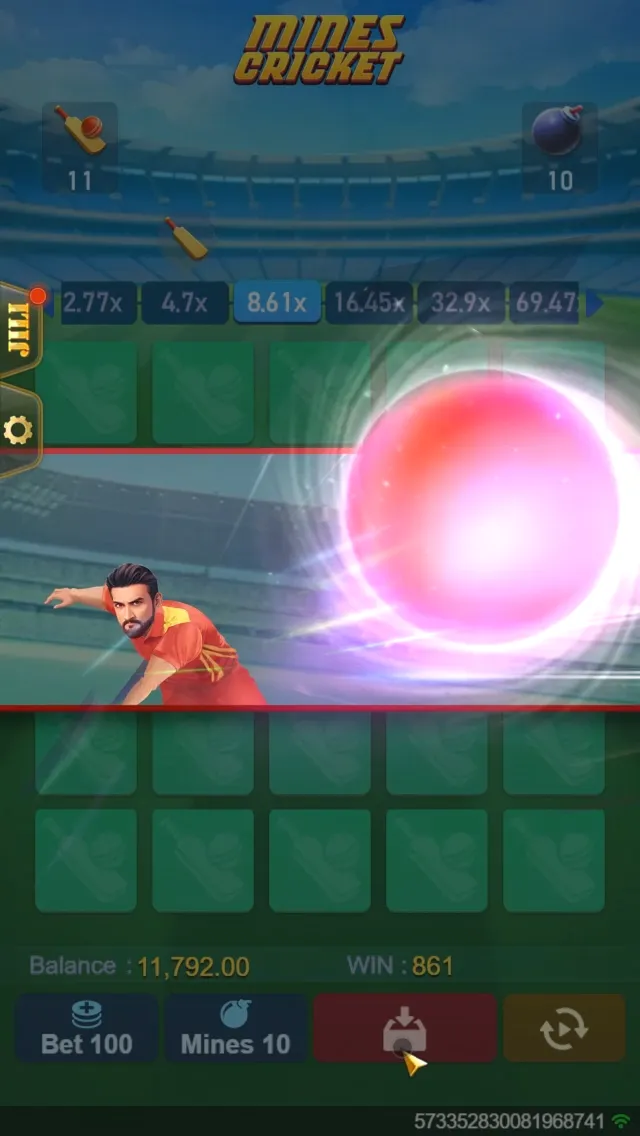 Mines Cricket game interface screenshot 3