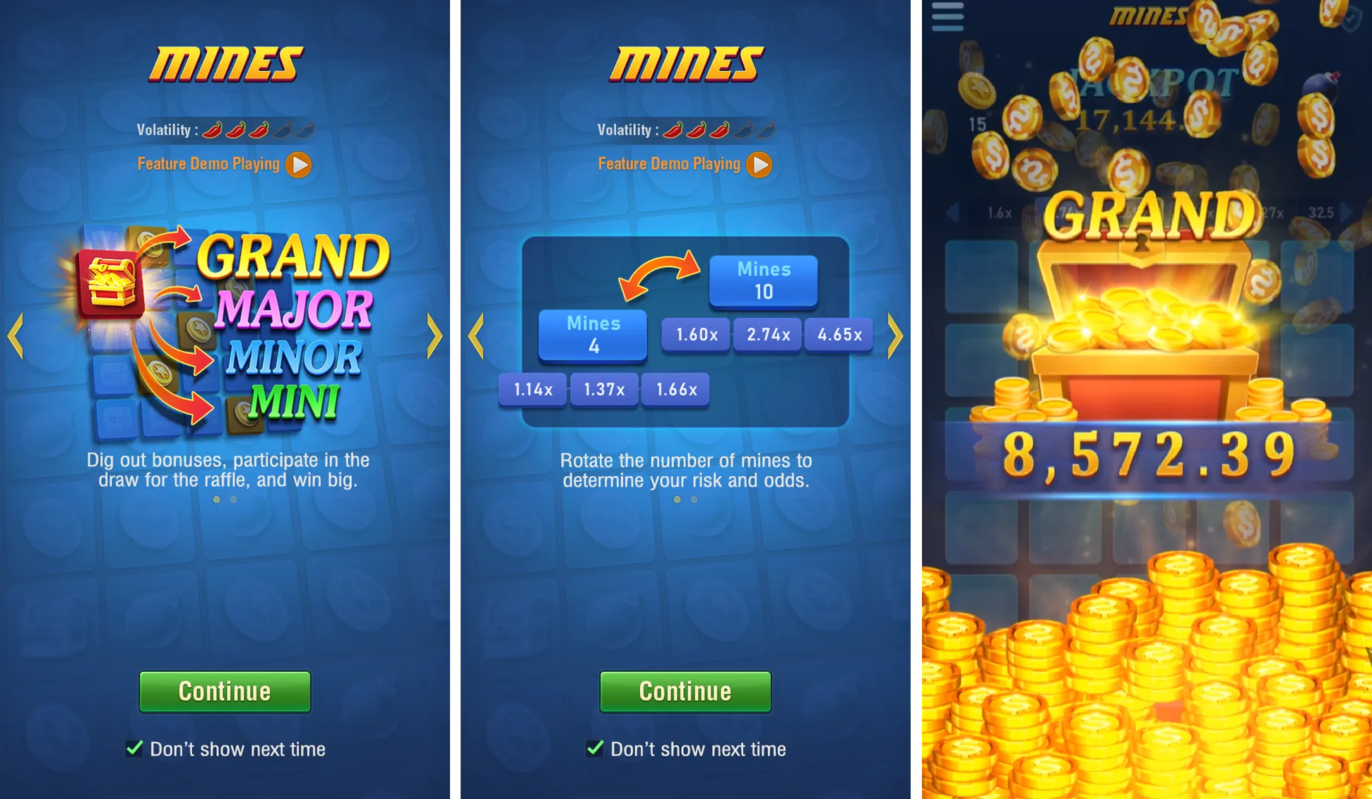 Mines game interface screenshot 1