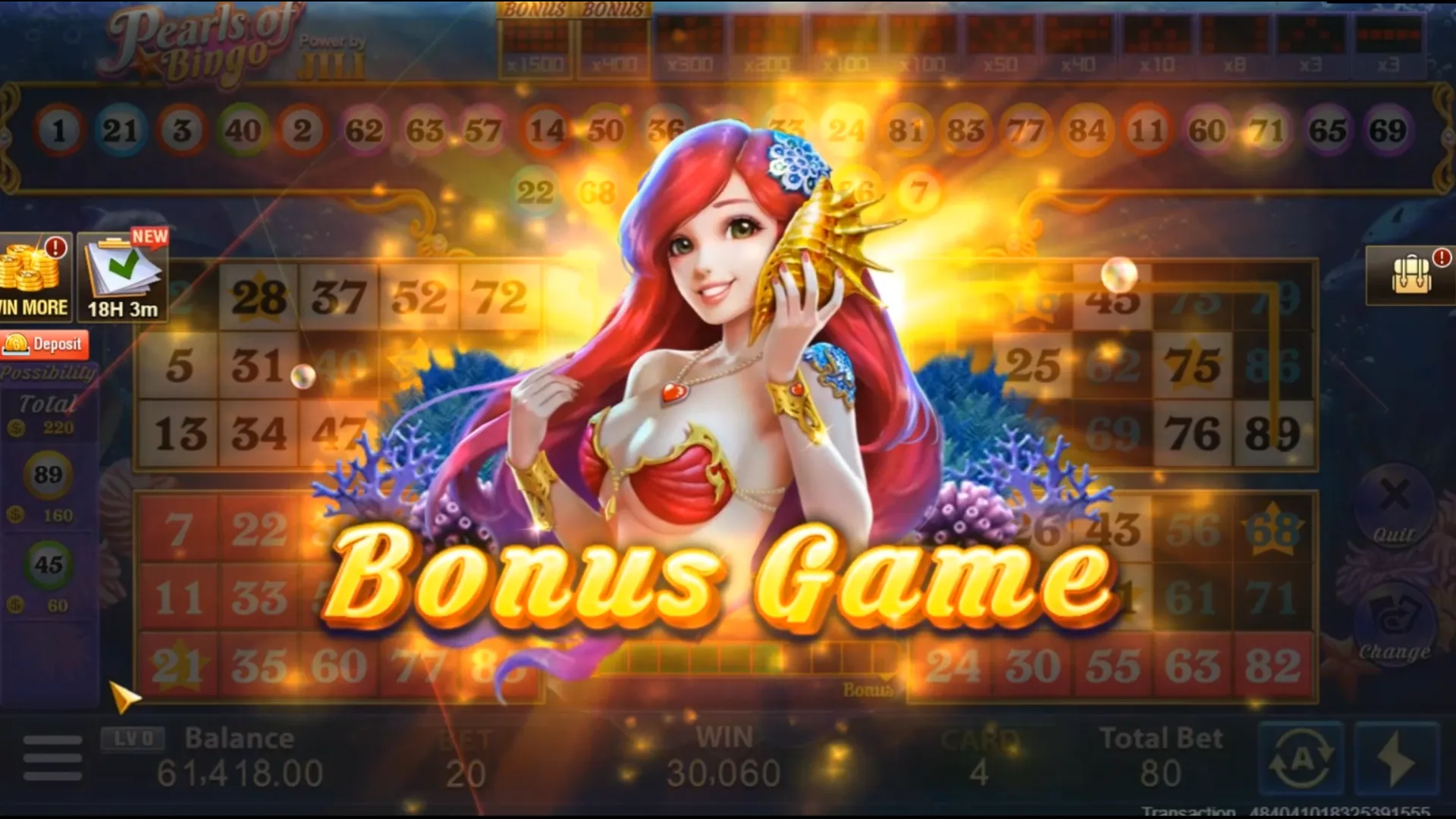 Pearls of Bingo game interface screenshot 4