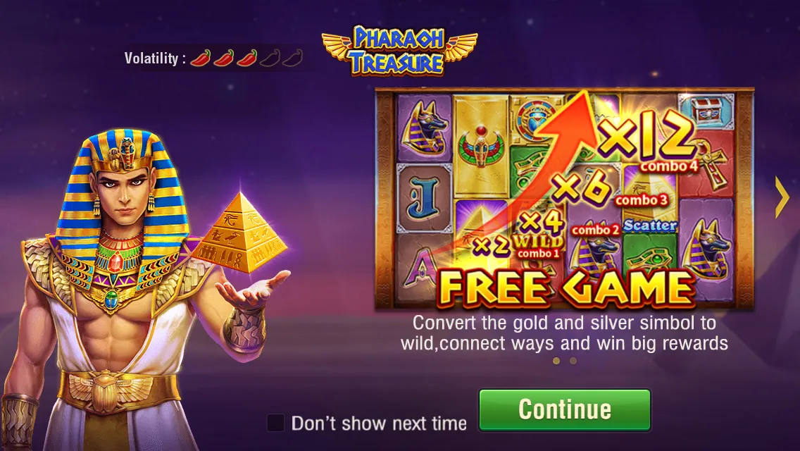 Pharaoh Treasure game interface screenshot 1