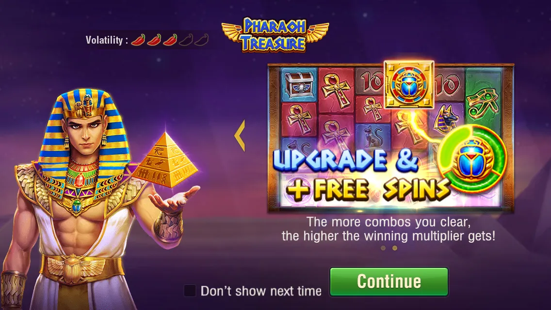 Pharaoh Treasure game interface screenshot 2