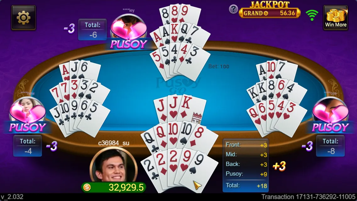 Pusoy Go game interface screenshot 3