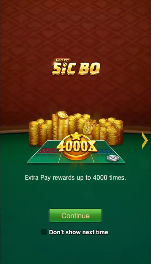 Sic Bo game interface screenshot 1